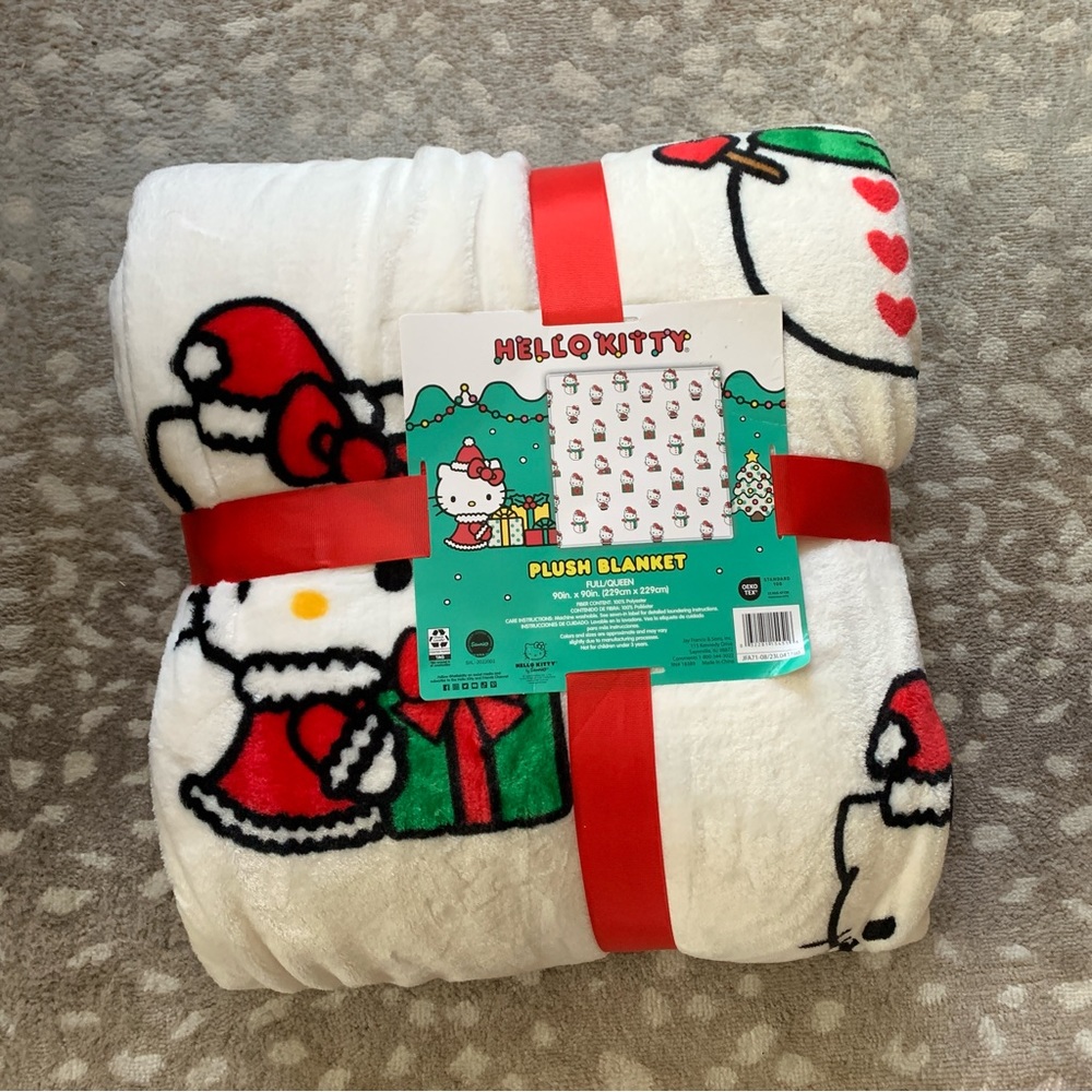 Hello Kitty Christmas Blanket Full Queen Size 90x90